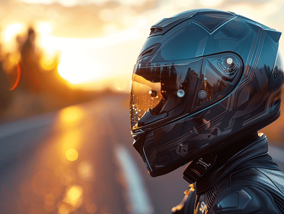 Écouteurs confortables pour casque de moto en pleine conduite