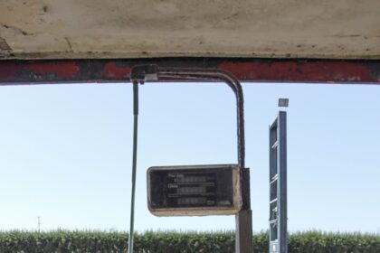 white Diesel gas pump station